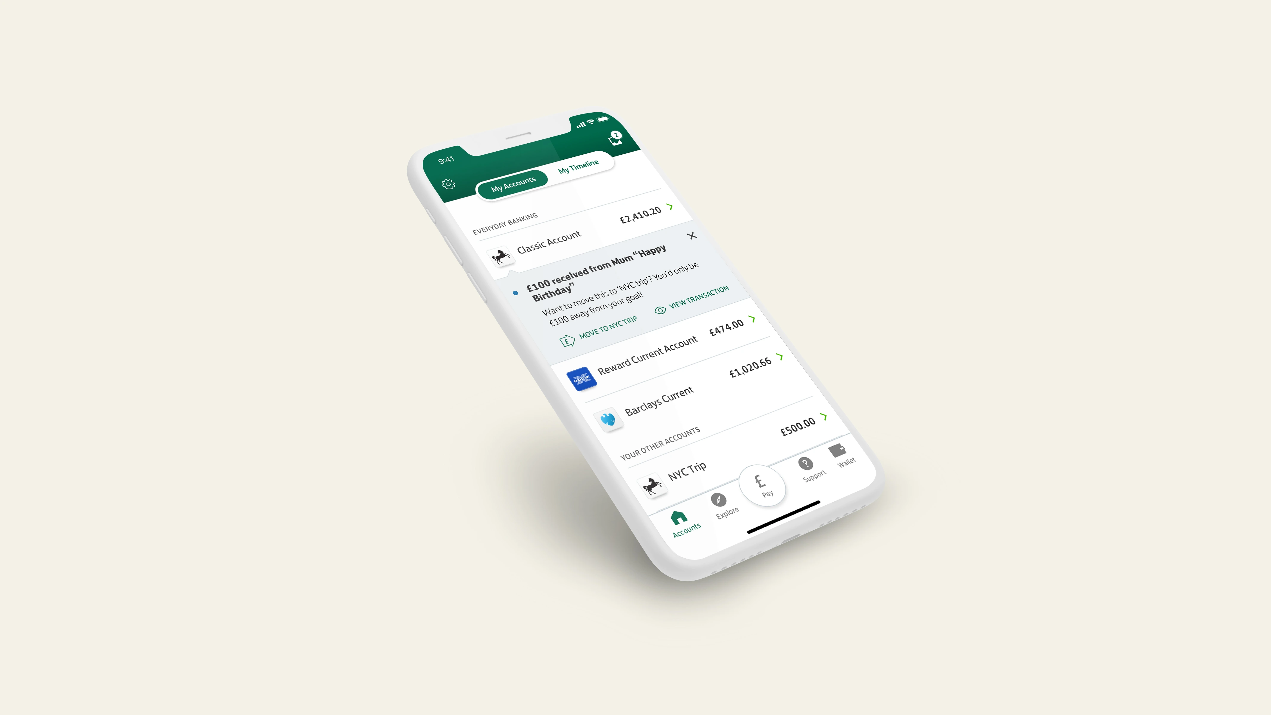 Lloyds Mobile Banking — home screen